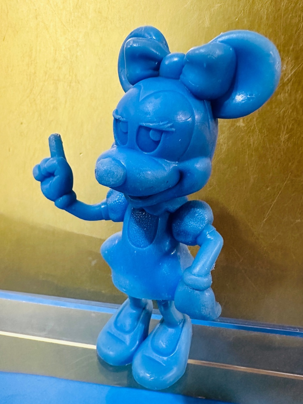 Walt Disney Minnie Mouse Vintage 70s Blue Plastic Minnie by Louis Marx & Co 5.5”